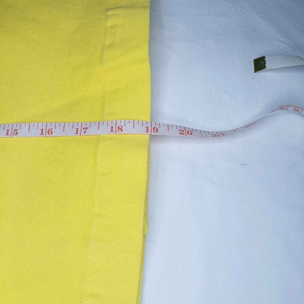 J Crew Yellow Garment-dyed Japanese Denim Wrap Mini Skirt Size 32 - Picture 6 of 8